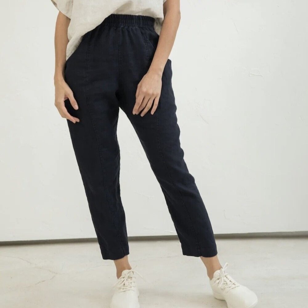 Elizabeth Suzann Black Clyde Work Pant in Upcycled Cotton Canvas Women’s 4 Tall